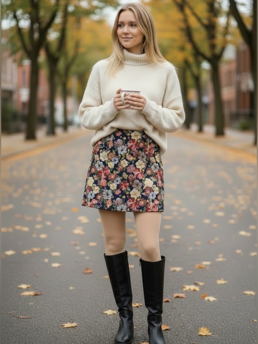 Loft Floral A-Line Mini Skirt